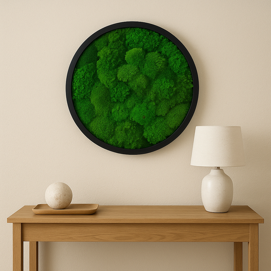 Darkened Moods Circle Moss Art Frame (One Piece)
