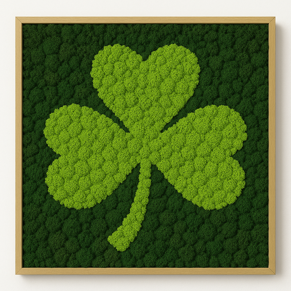 3 Leaf Clover Moss Art Frame