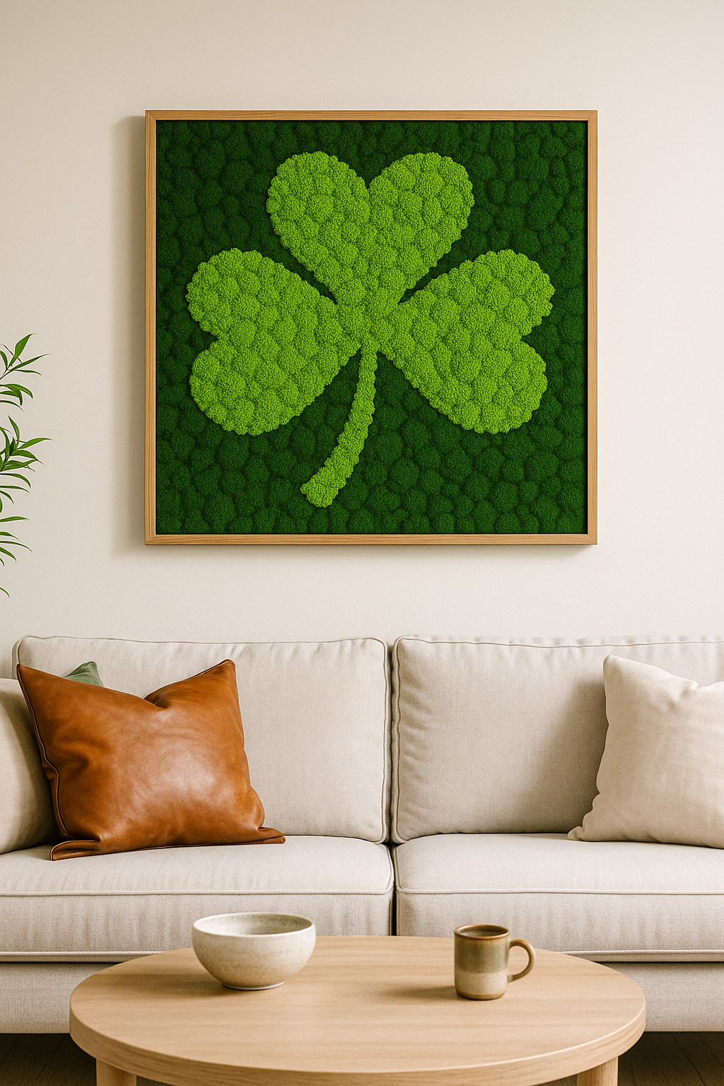 3 Leaf Clover Moss Art Frame