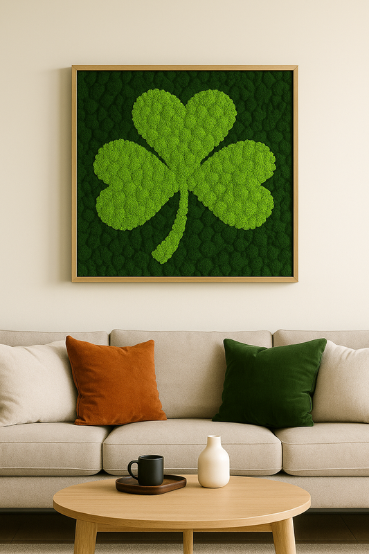 3 Leaf Clover Moss Art Frame
