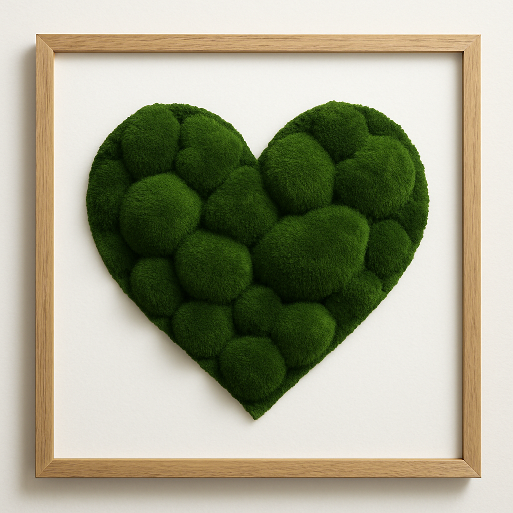 Love of Hearts Moss Art Frame