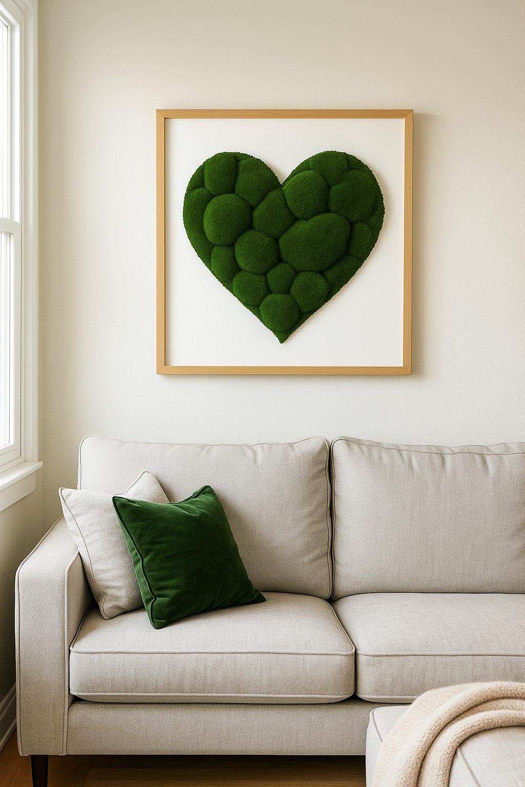 Love of Hearts Moss Art Frame