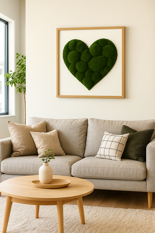 Love of Hearts Moss Art Frame