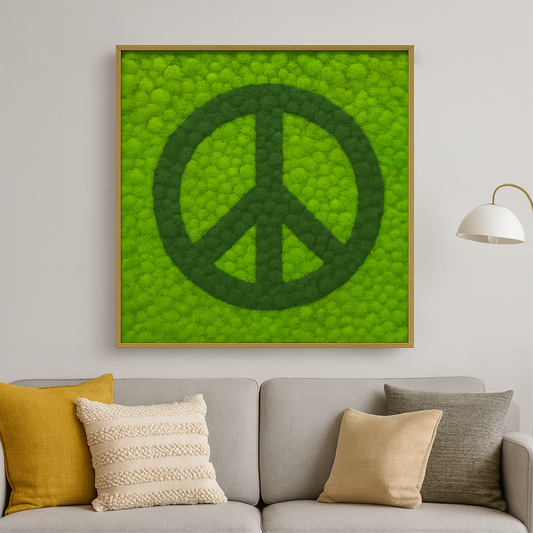 Peace Sign Moss Art Frame