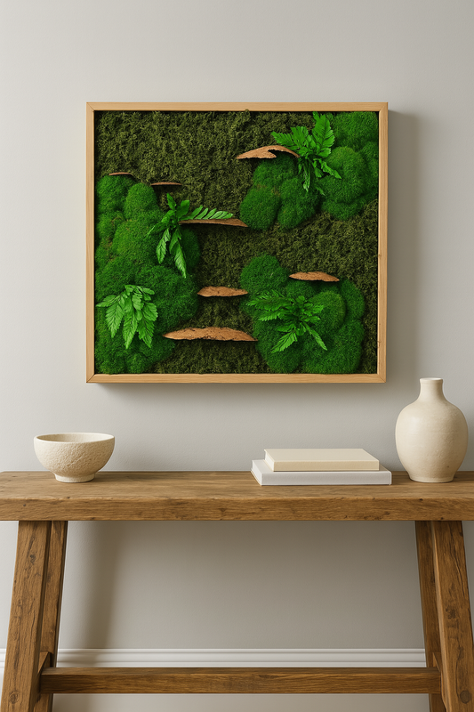 Mushroom Forest Moss Art Frame