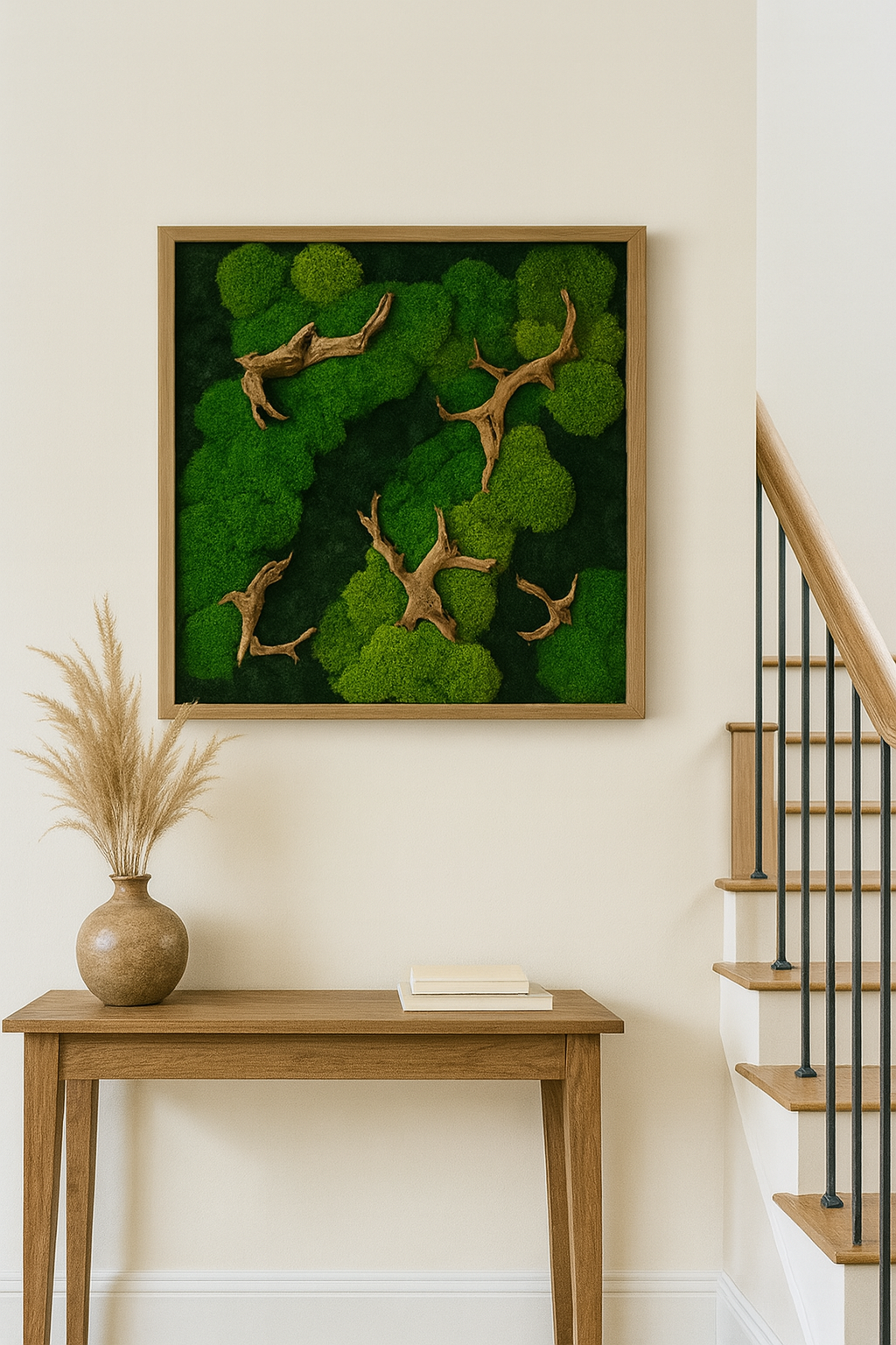 Rustic Woods Moss Art Frame (One Piece)