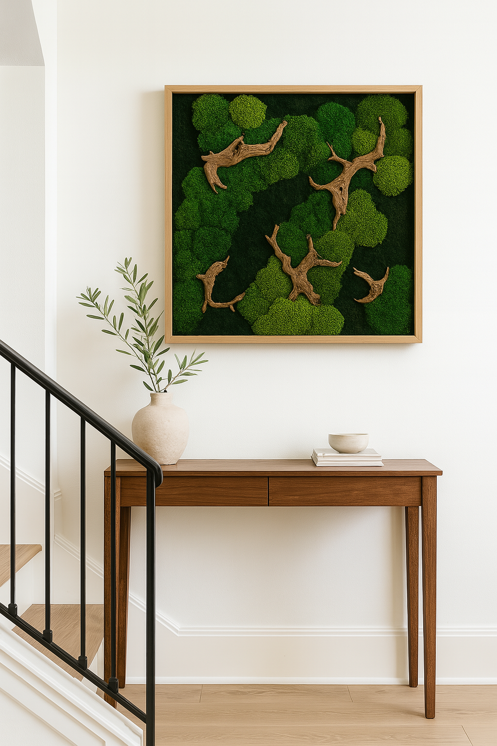 Rustic Woods Moss Art Frame (One Piece)