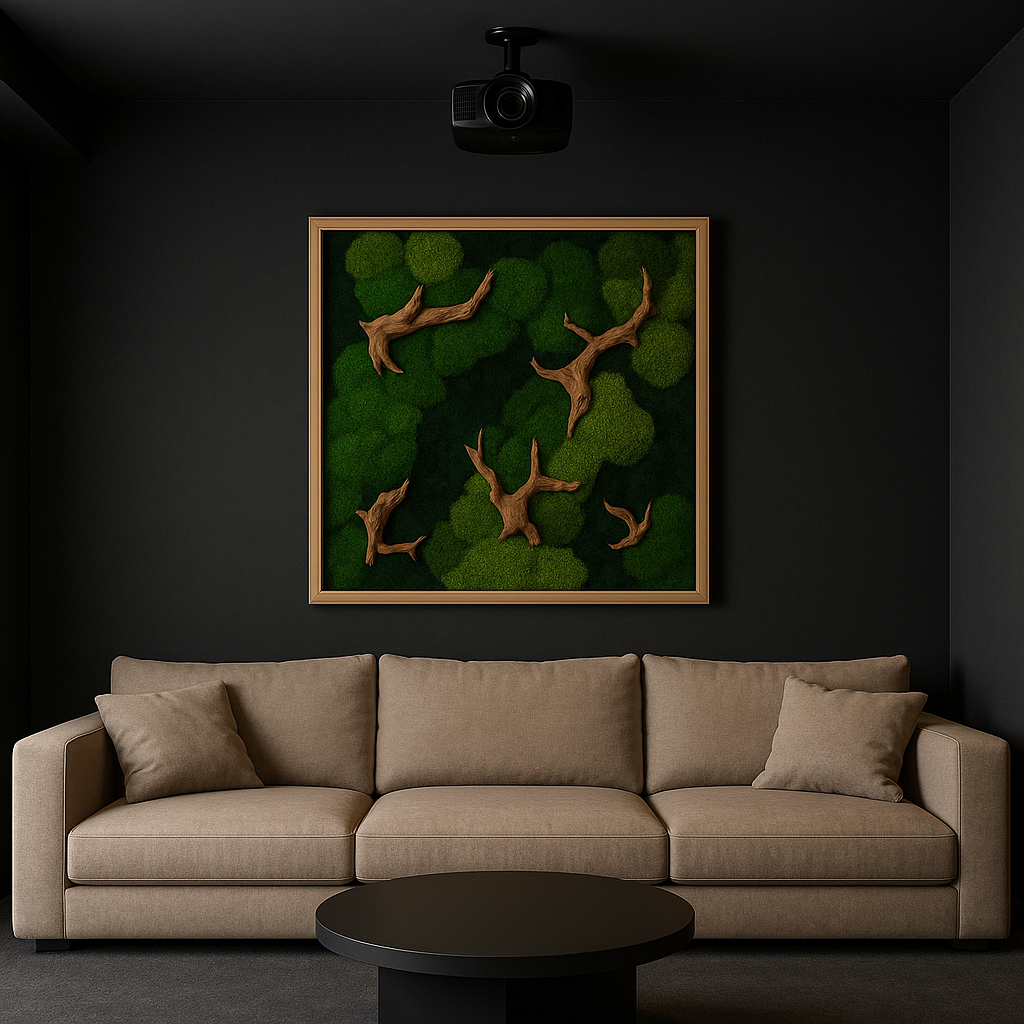 Rustic Woods Moss Art Frame (One Piece)