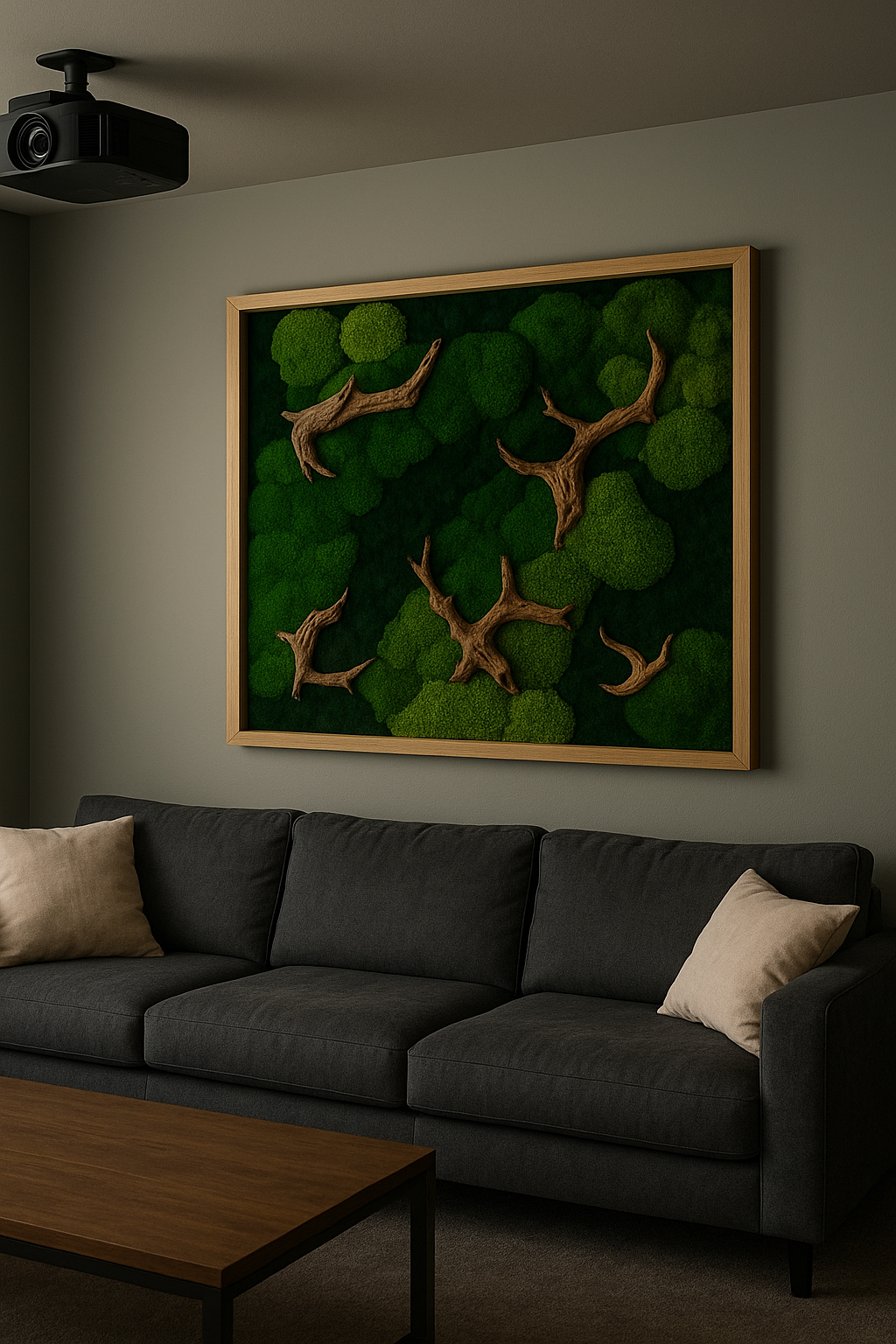 Rustic Woods Moss Art Frame (One Piece)