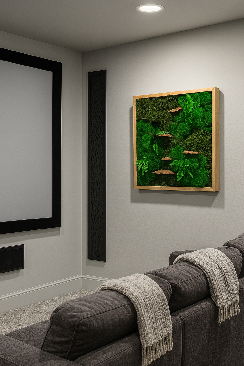 Mushroom Forest Moss Art Frame