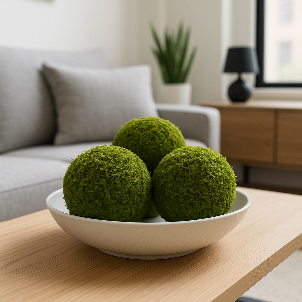 Set of 3 Natural Preserved Moss Balls (Balls Only)