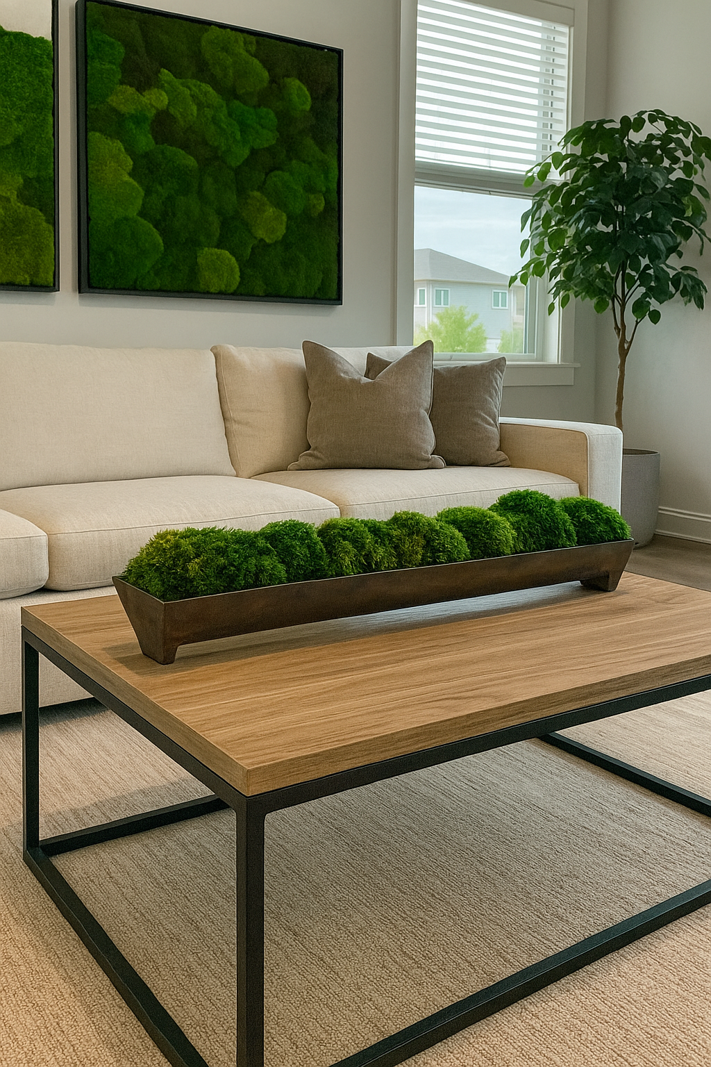 Forest Trough Metal Moss Bowl