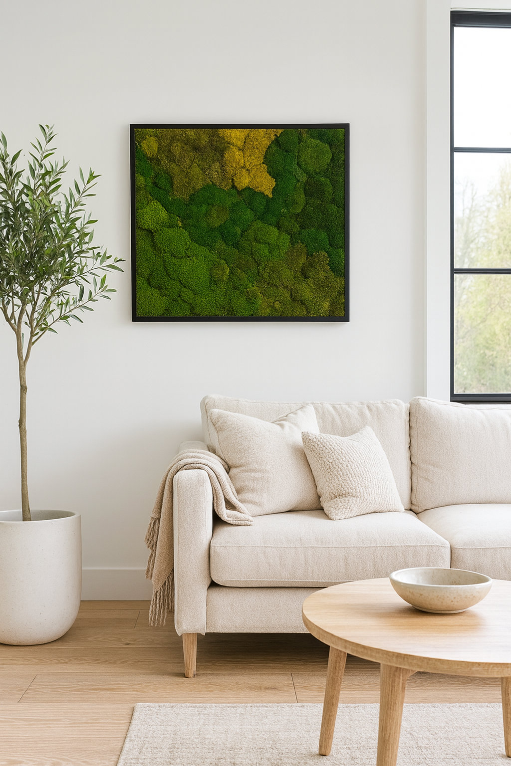 30x36 Mosaic Moss Art Frame: Ready to Ship