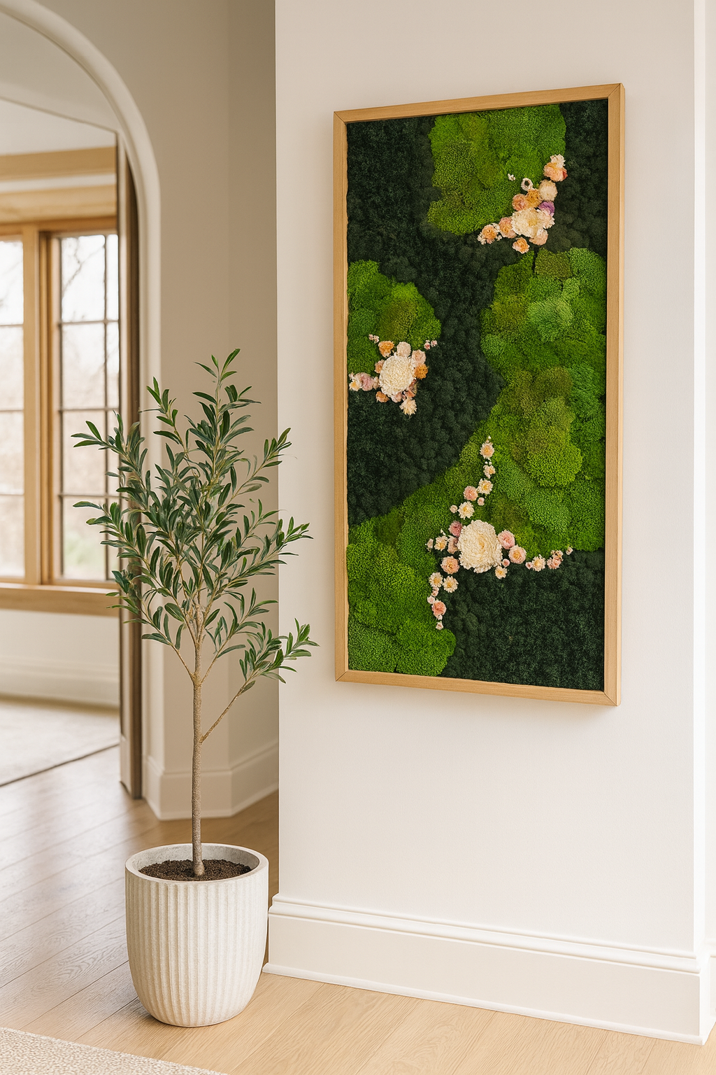 24x48" Floral Interstellar Moss Art Frame: Ready to Ship