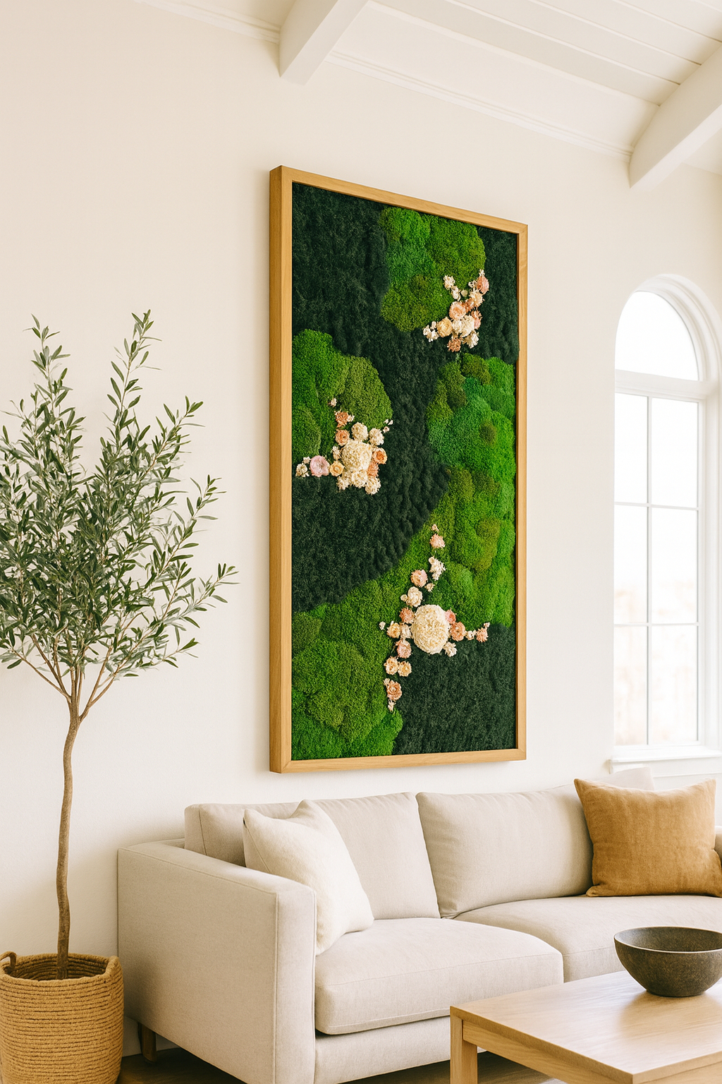 24x48" Floral Interstellar Moss Art Frame: Ready to Ship