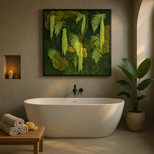 The Contrast Moss Art Frame (With Leaves)