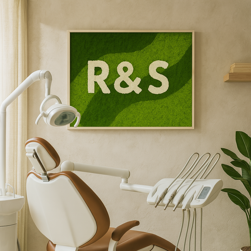 Custom Logo with Moss Lettering, Moss Art Frame
