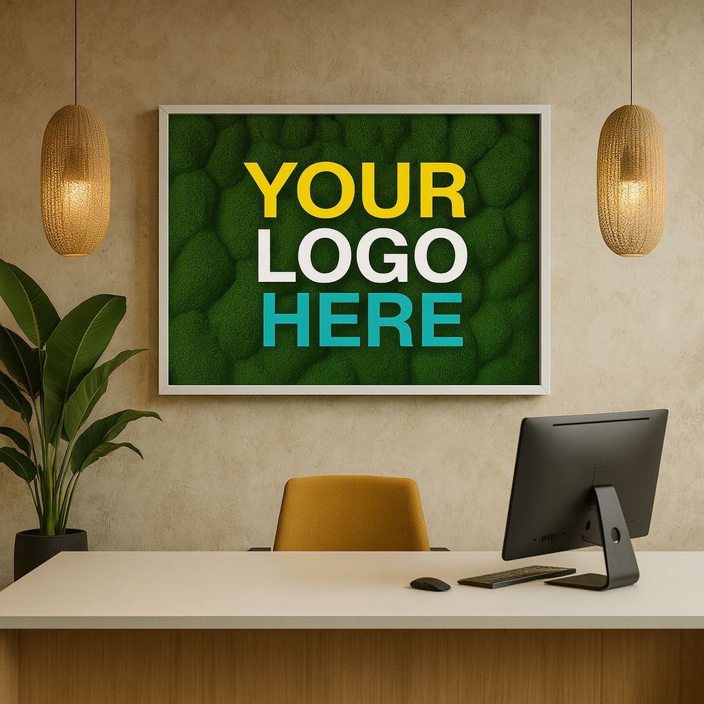 Custom Business Colored Logo (Mood Moss) Moss Art Frame