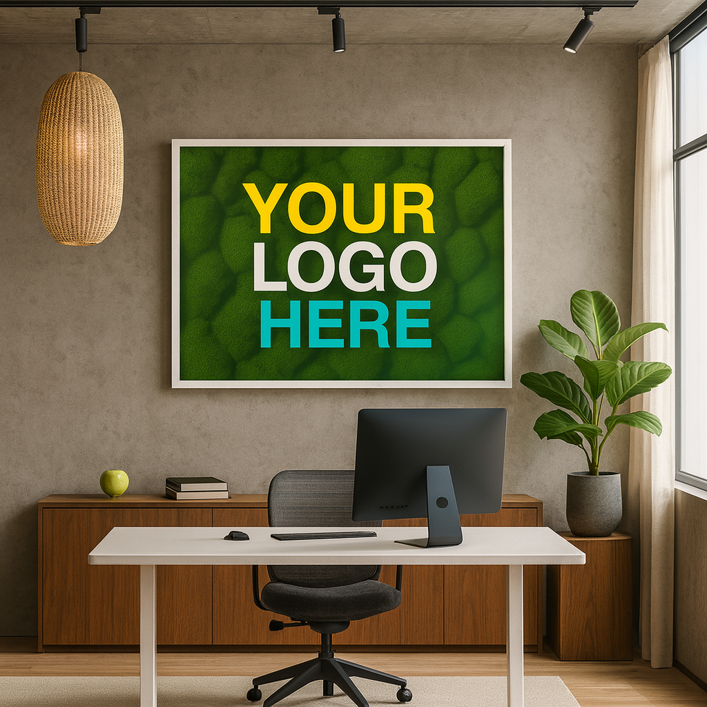 Custom Business Colored Logo (Mood Moss) Moss Art Frame