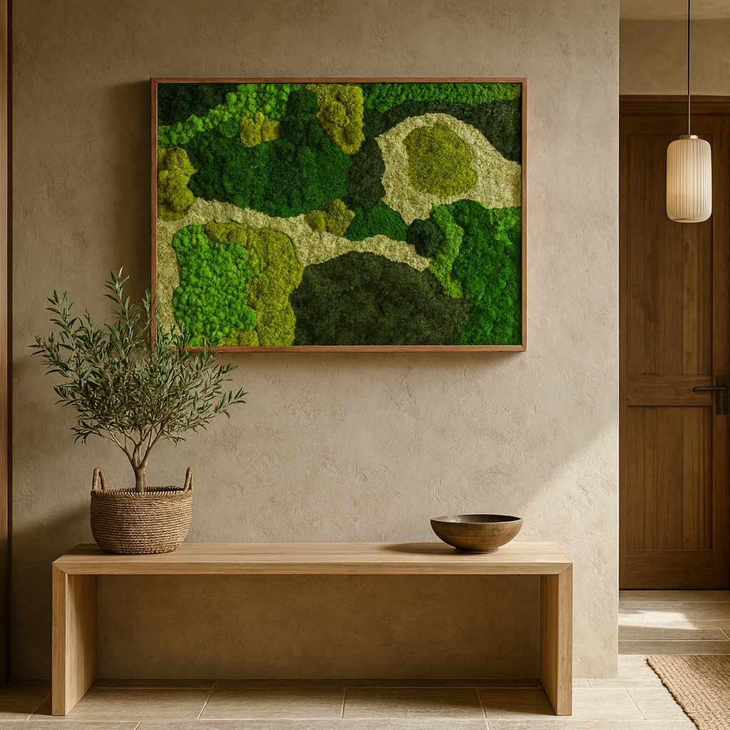 Evergreen Rivers Moss Art Frame