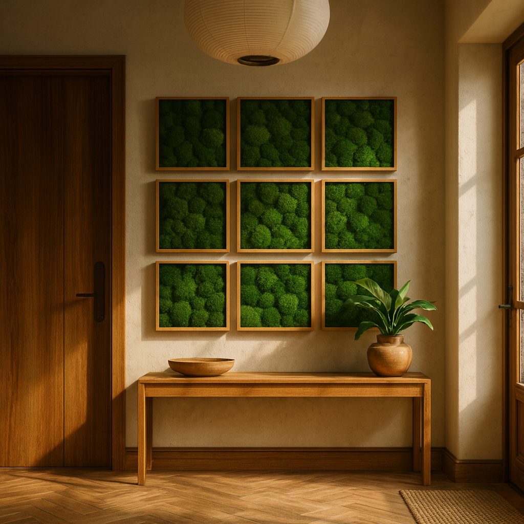 Minimalist Grid Mood Moss Art Frame