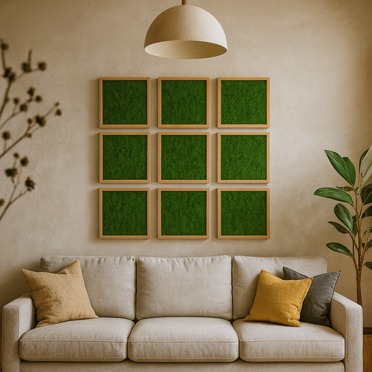 Minimalist Grid Sheet Moss Art Frame