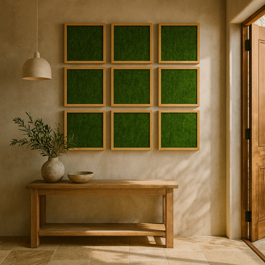 Minimalist Grid Sheet Moss Art Frame