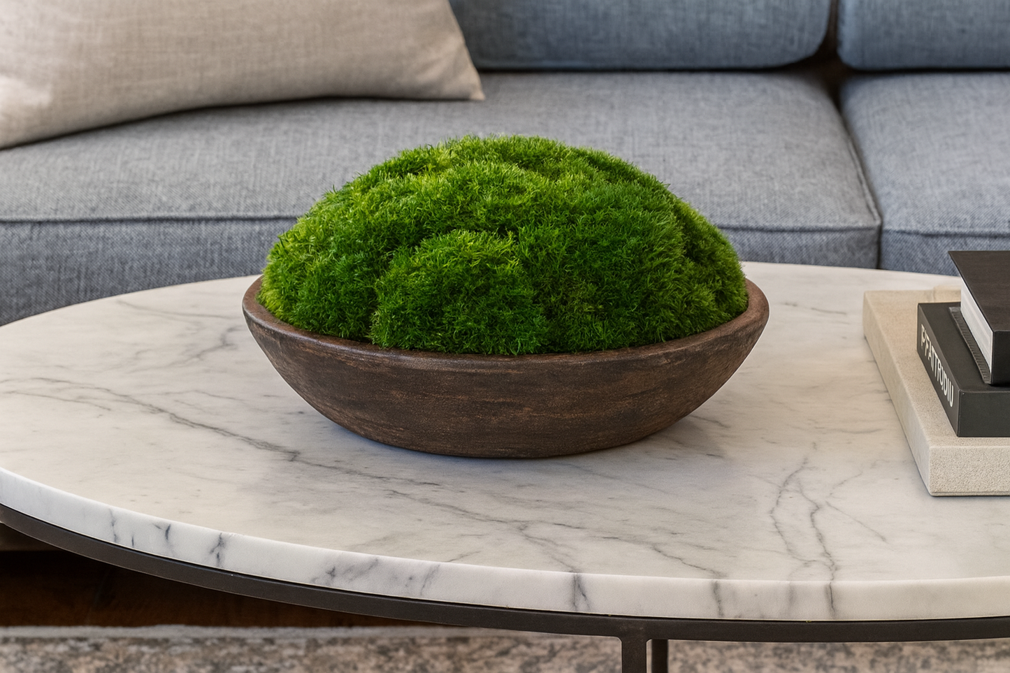 Timber Round Dough Moss Bowl