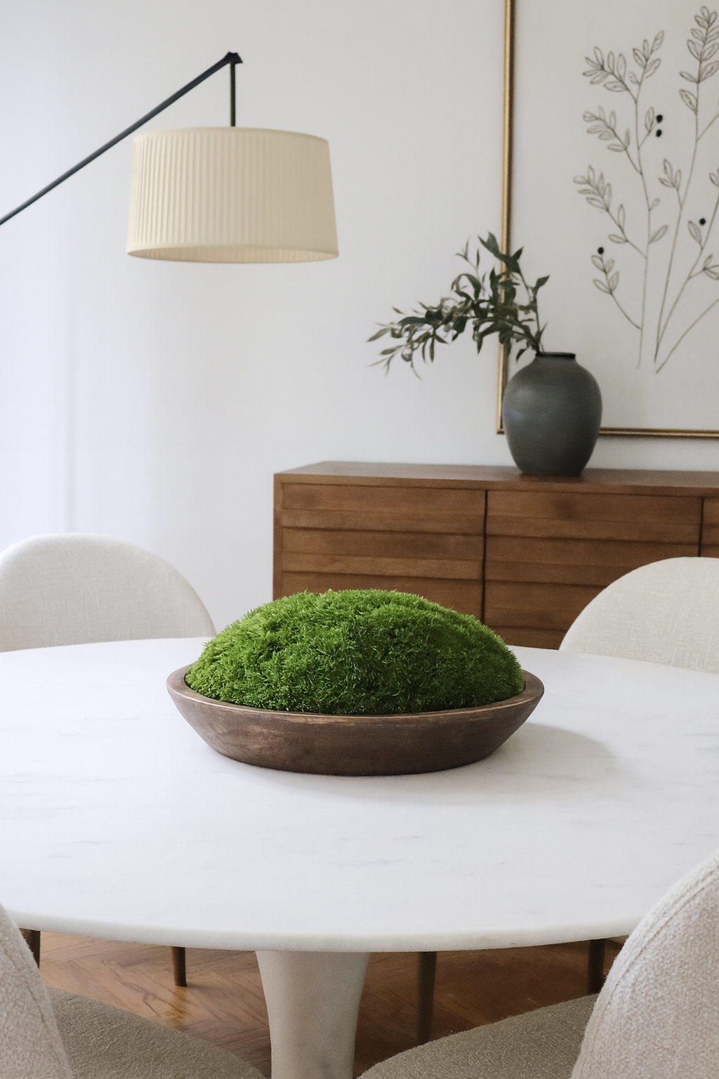 Timber Round Dough Moss Bowl