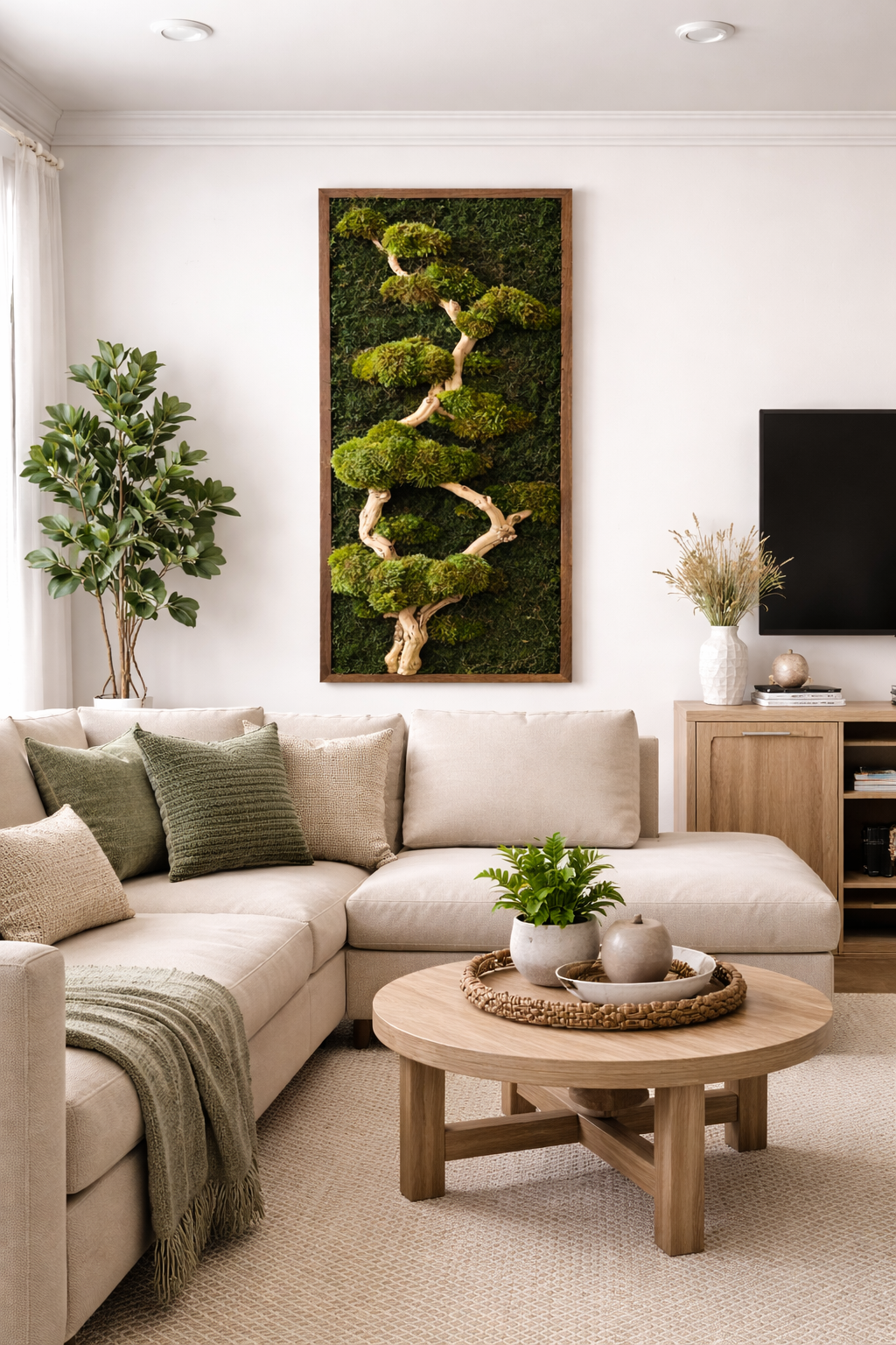 Bonsai Tree Moss Art Frame 1