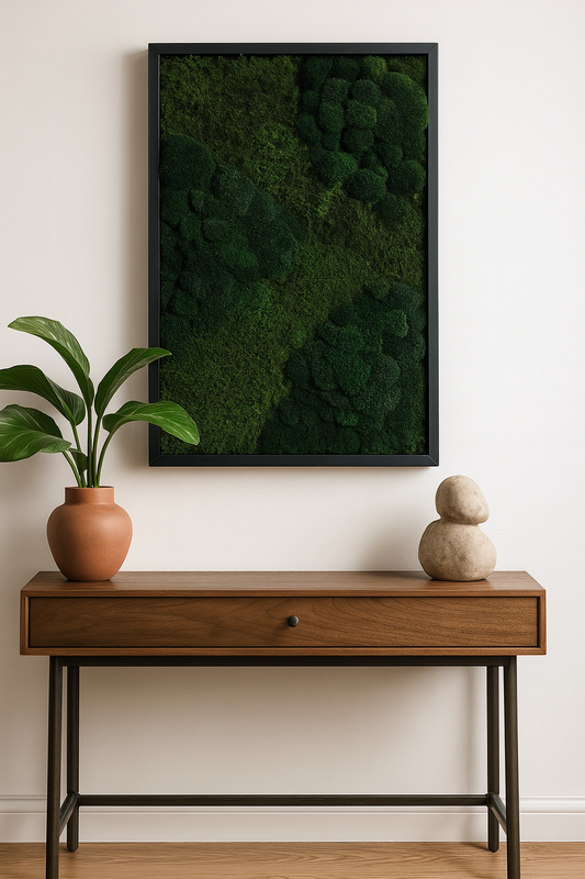 Aerial Forest Moss Art Frame (Dark Green, One Piece)