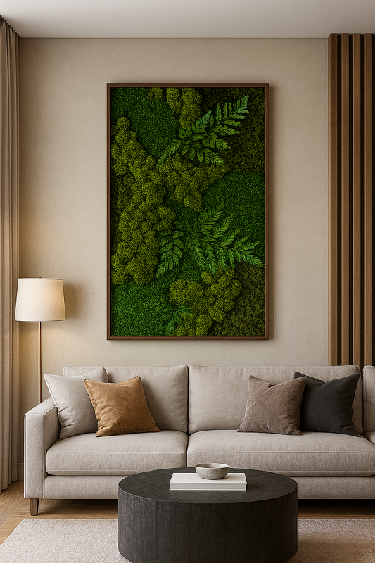 Dark Green Terrain Moss Art Frame (One Piece)