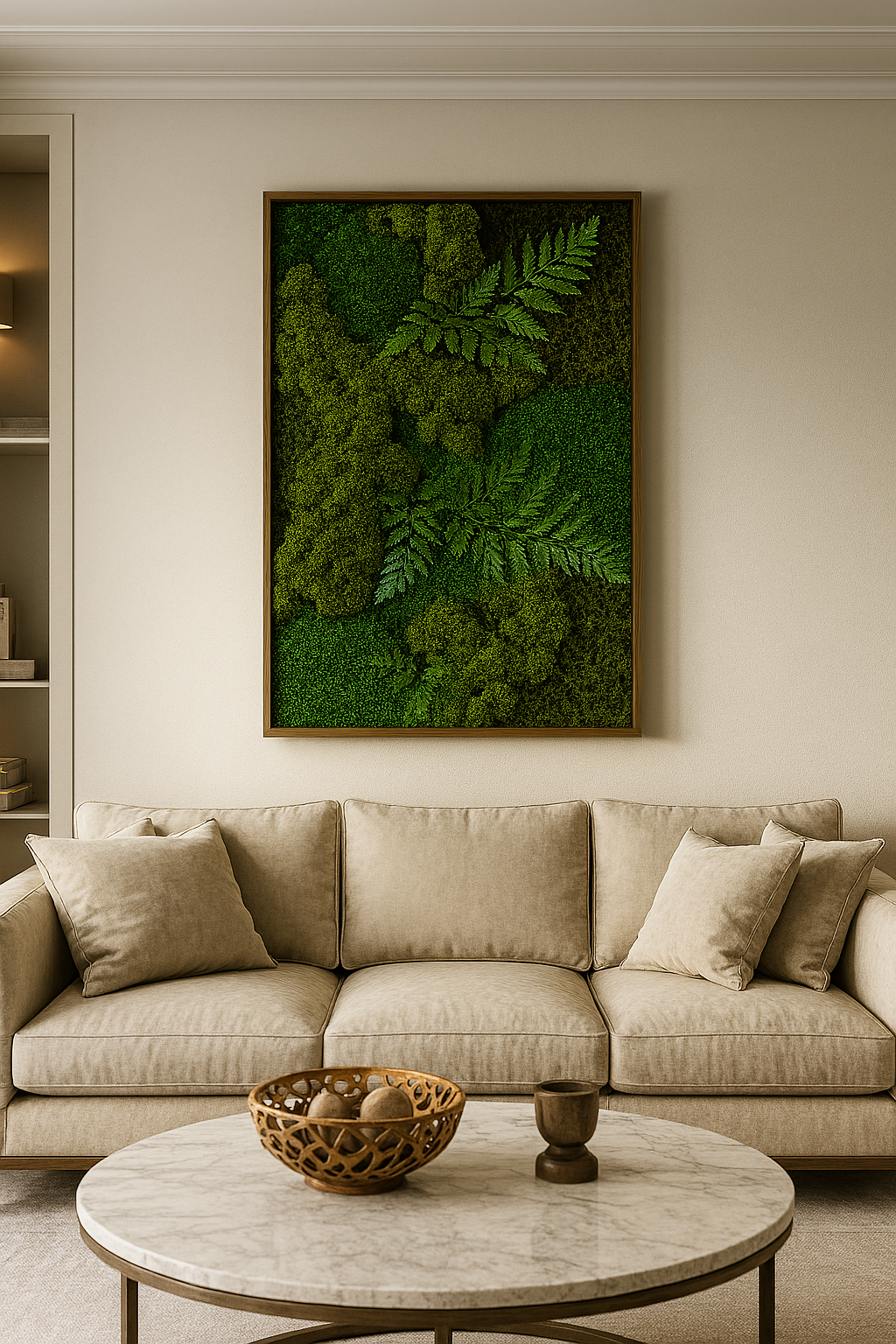 Dark Green Terrain Moss Art Frame (One Piece)