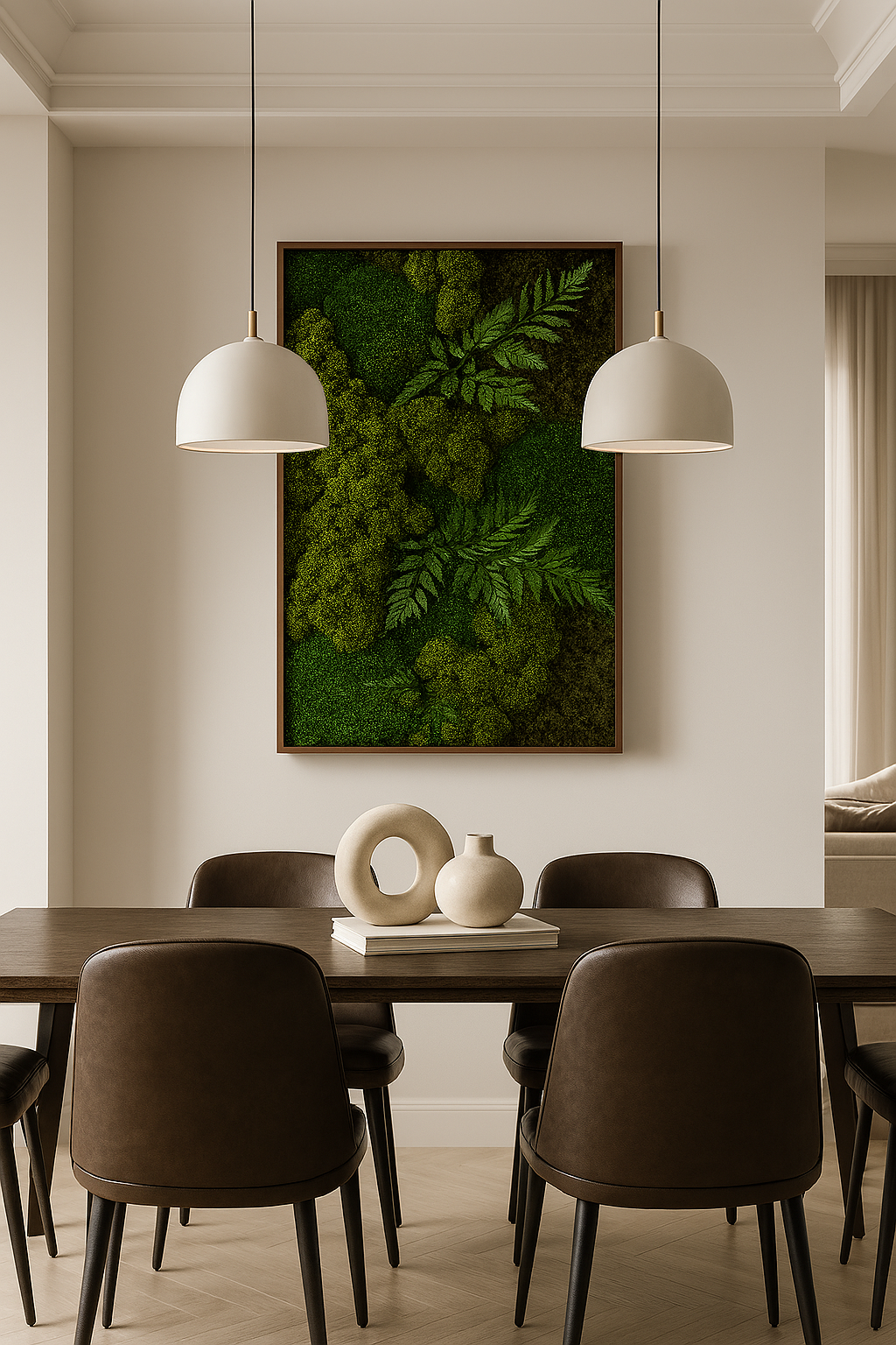 Dark Green Terrain Moss Art Frame (One Piece)