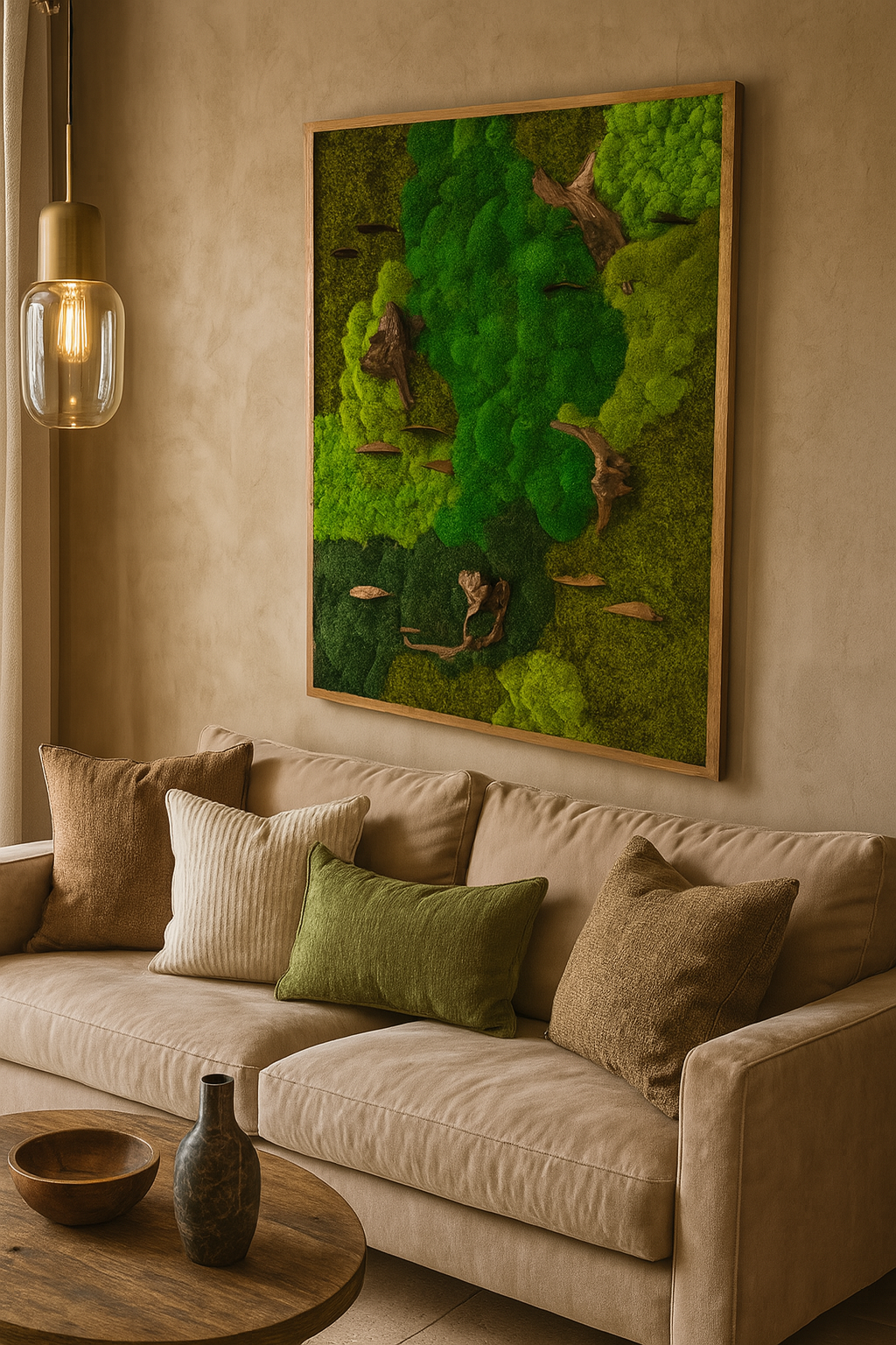 Drifted Woodlands Moss Art Frame