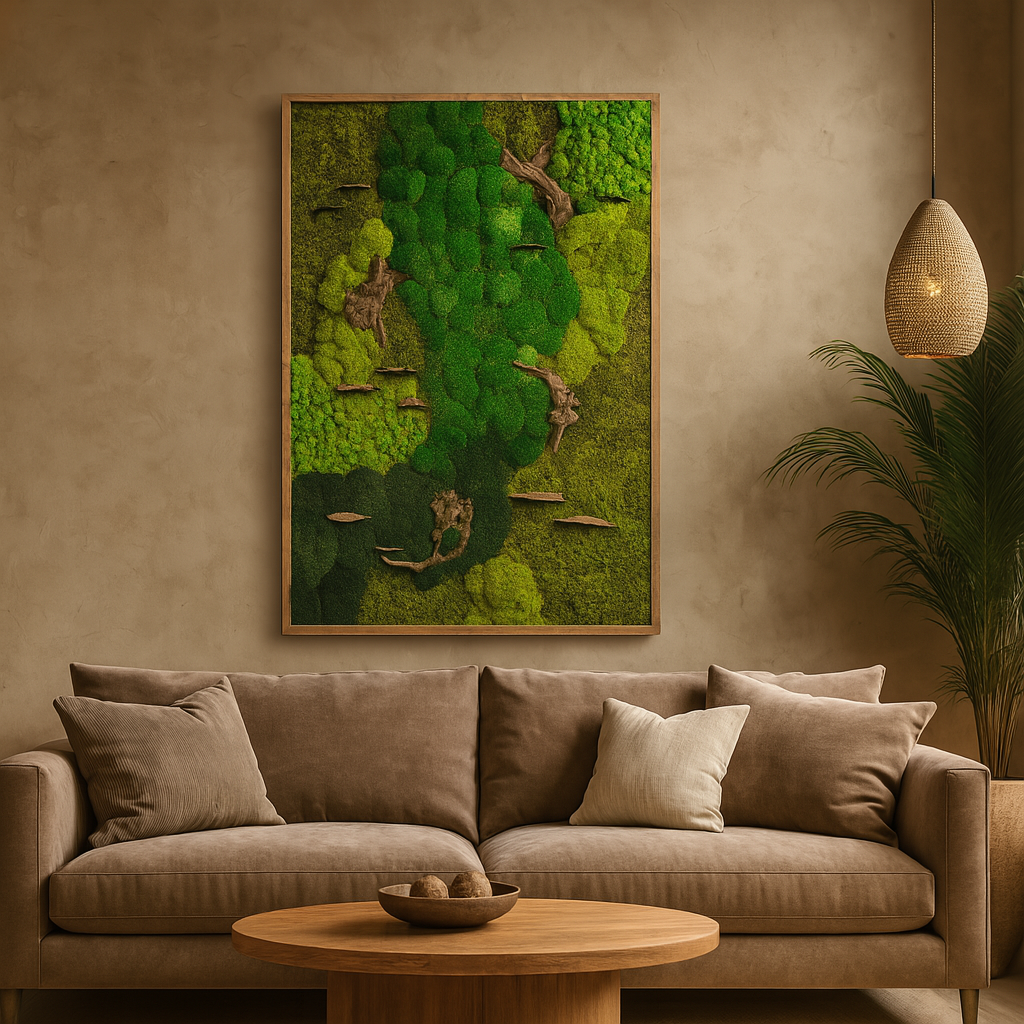 Drifted Woodlands Moss Art Frame