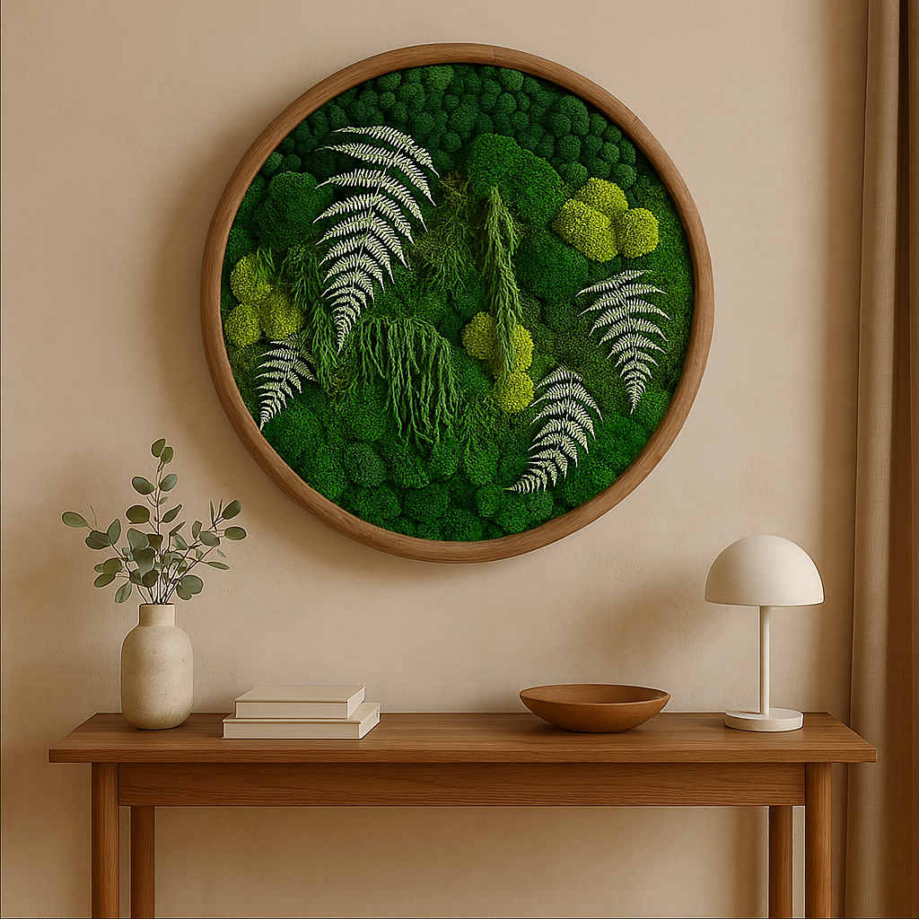 The Rainforest Sphere Circle Moss Art Frame