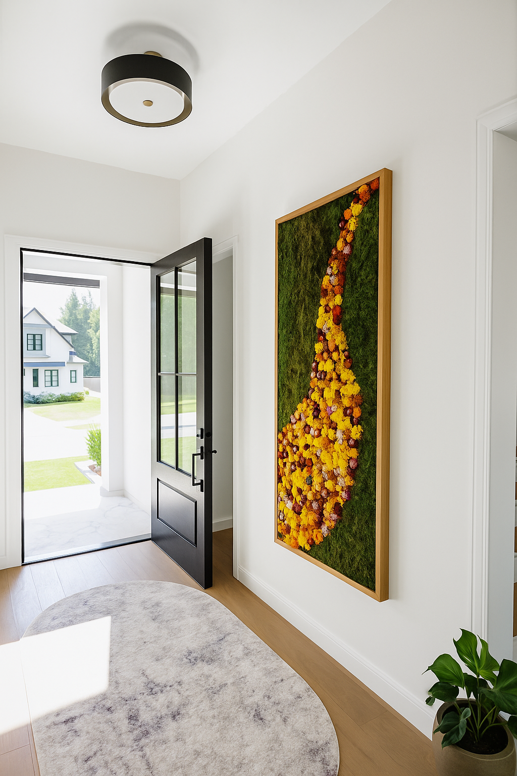 Floral Cascade Moss Art Frame