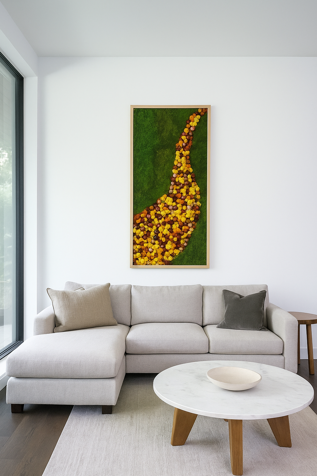 Floral Cascade Moss Art Frame