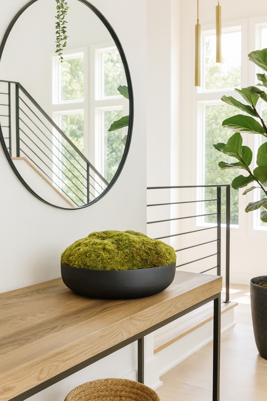 Low Profile Black Moss Bowl