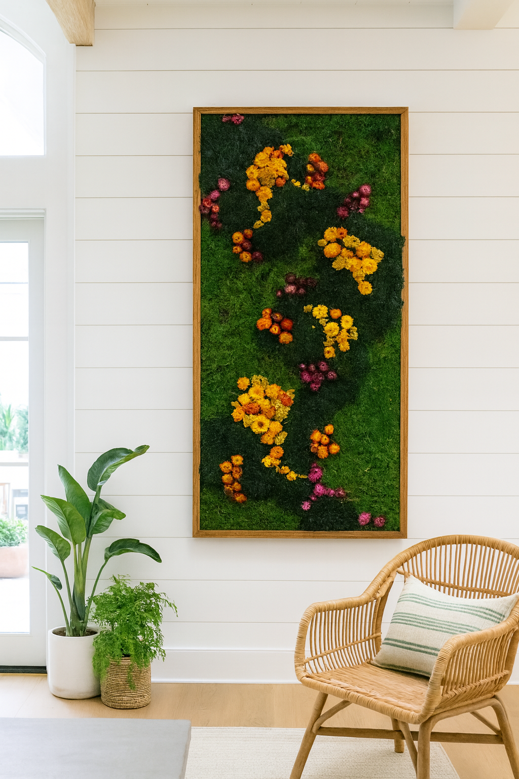 Floral Current Moss Art Frame