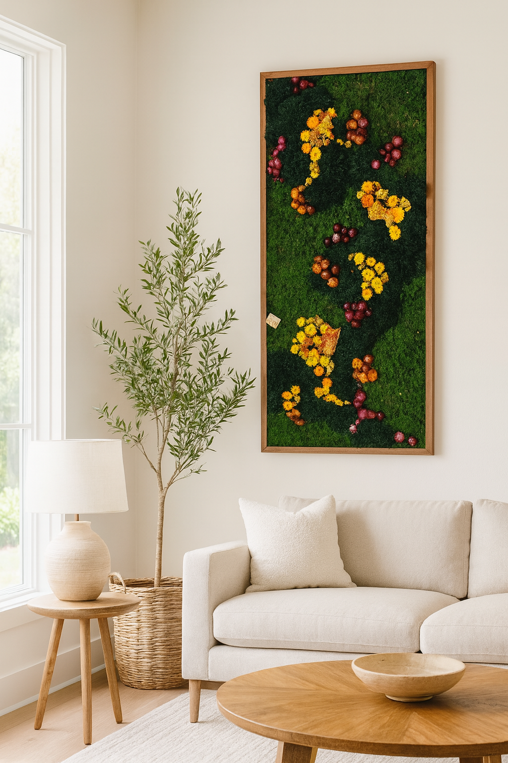 Floral Current Moss Art Frame