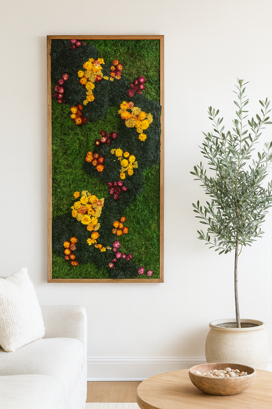 Floral Current Moss Art Frame