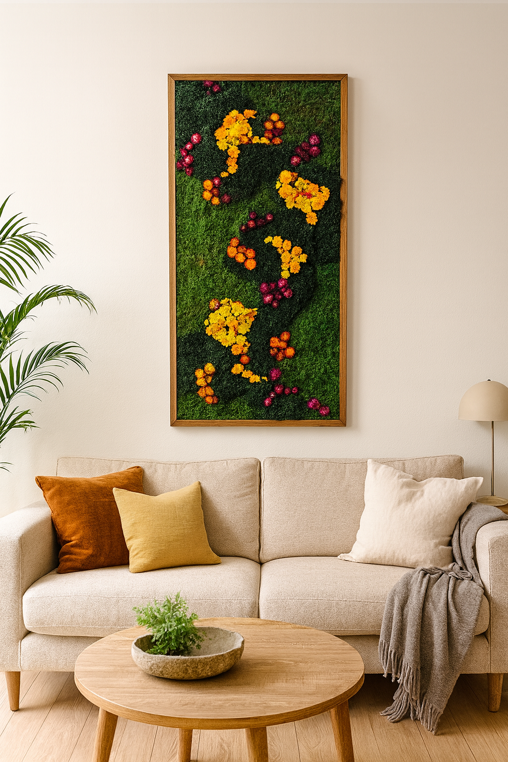 Floral Current Moss Art Frame
