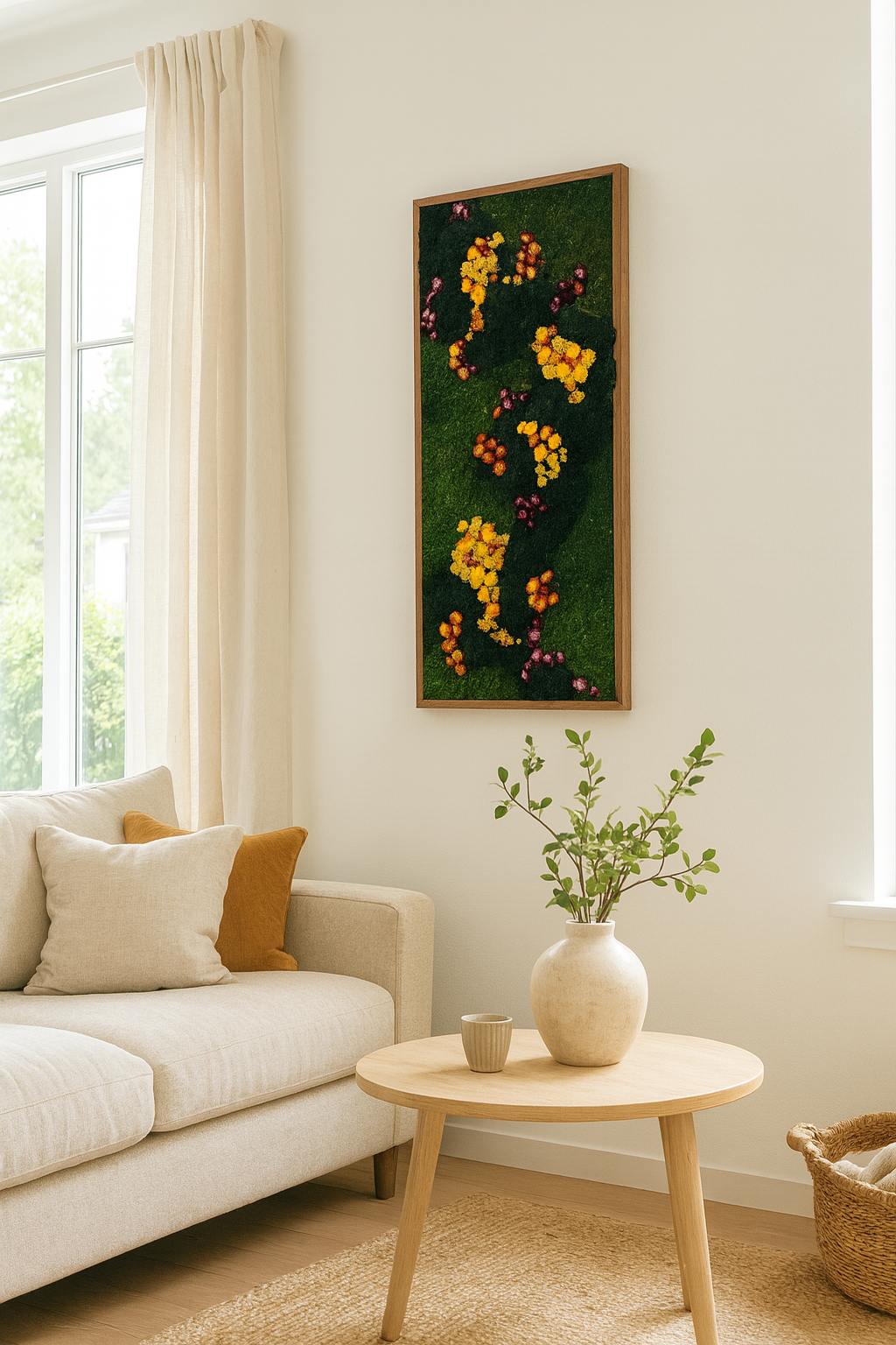 Floral Current Moss Art Frame