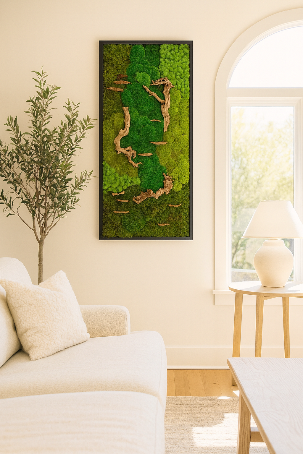 Drifted Woodlands Moss Art Frame