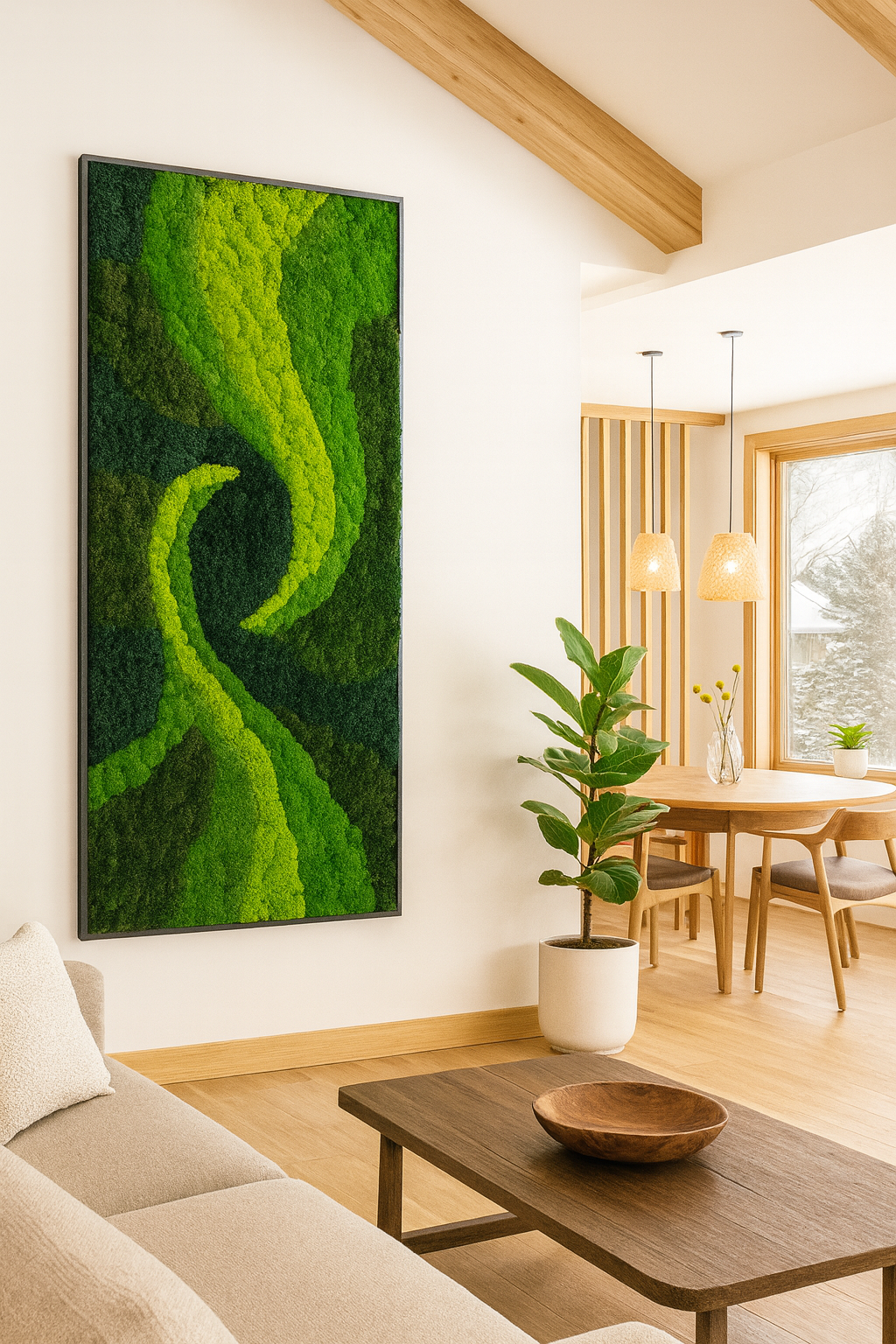 Nature's Spiral Moss Art Frame (One Piece)