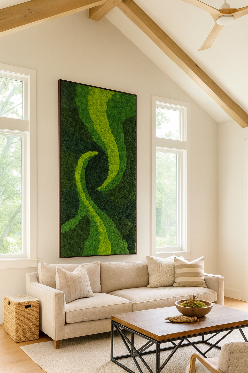 Nature's Spiral Moss Art Frame (One Piece)