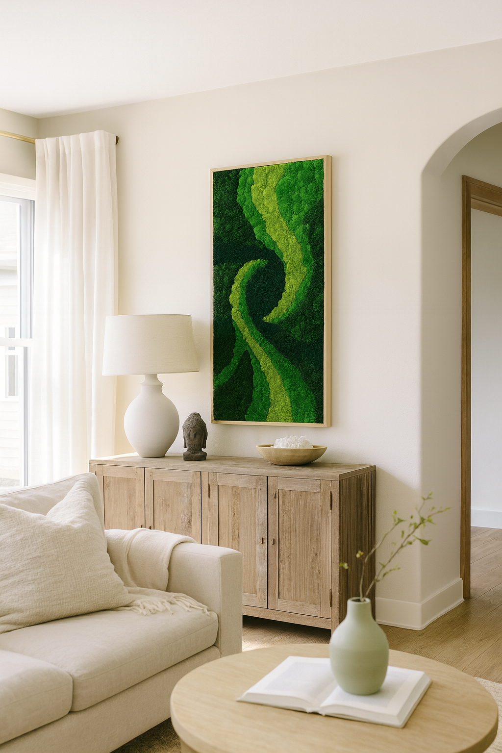 Nature's Spiral Moss Art Frame (One Piece)