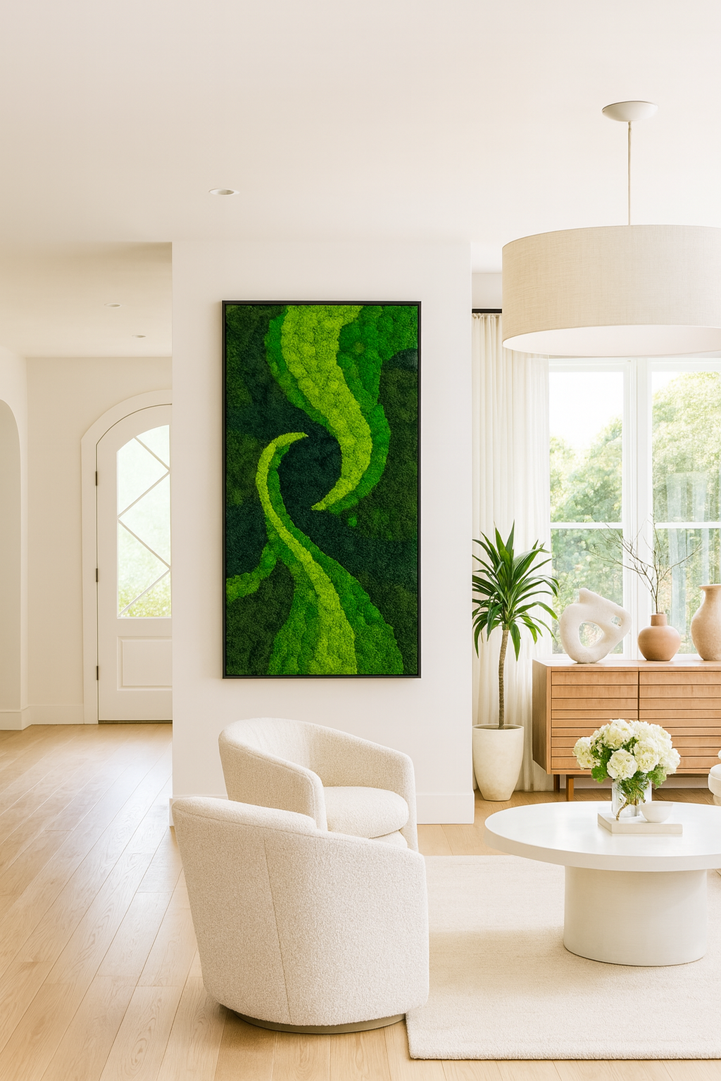 Nature's Spiral Moss Art Frame (One Piece)